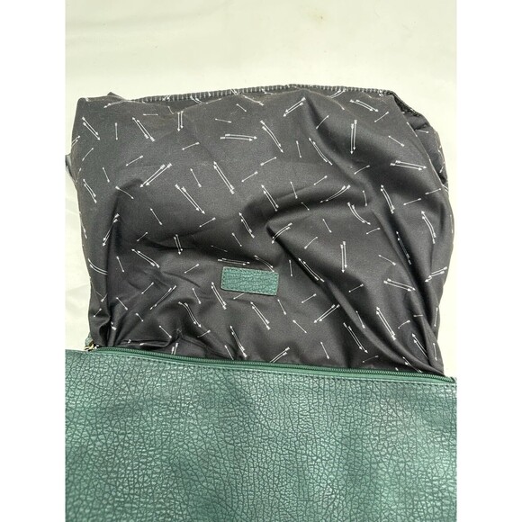 FREE PEOPLE Clutch Bag Vegan Faux Leather Pebble Laptop Cosmetic 12x14.5 Green - Picture 13 of 16